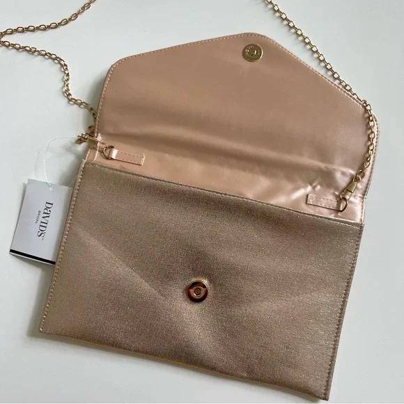 🆕 David’s Bridal Crystal Flap Envelope Clutch - Picture 4 of 7